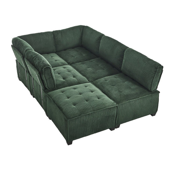 English Elm United We Win U-Shaped Modular Sectional Sofa With Reversible Chaise - 6-Seat Comfort & Style W1568S00156-GIGA