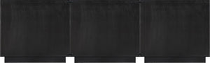 Meridian Furniture Navona Art Deco Oak Veneer Modular Buffet with Curved Doors for Dining Room Storage Black 94.5 inches 77001Black-T-3PC
