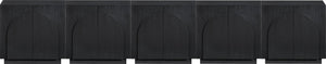 Meridian Furniture Navona Art Deco Oak Veneer Modular Buffet with Curved Doors for Dining Room Storage Black 157.5 inches 77001Black-T-5PC
