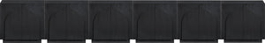 Meridian Furniture Navona Art Deco Oak Veneer Modular Buffet with Curved Doors for Dining Room Storage Black 189 inches 77001Black-T-6PC