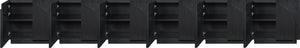 Meridian Furniture Navona Art Deco Oak Veneer Modular Buffet with Curved Doors for Dining Room Storage Black 189 inches 77001Black-T-6PC