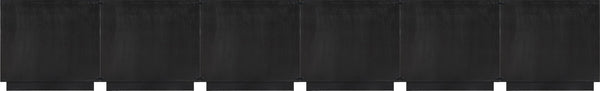 Meridian Furniture Navona Art Deco Oak Veneer Modular Buffet with Curved Doors for Dining Room Storage Black 189 inches 77001Black-T-6PC