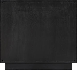 Meridian Furniture Navona Art Deco Oak Veneer Modular Buffet with Curved Doors for Dining Room Storage Black 31.5 inches 77001Black-T