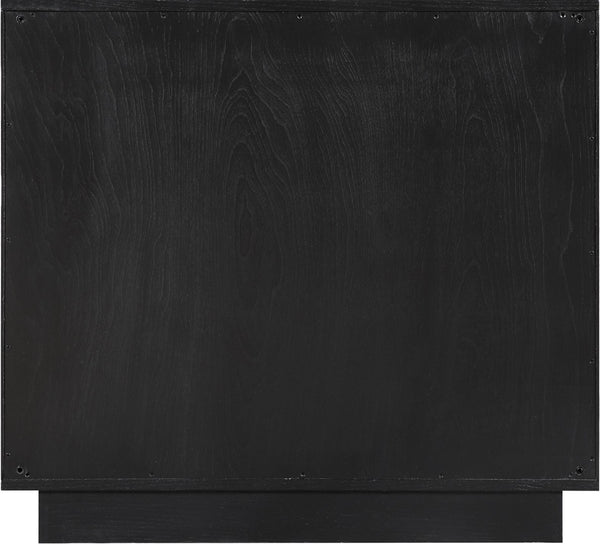 Meridian Furniture Navona Art Deco Oak Veneer Modular Buffet with Curved Doors for Dining Room Storage Black 31.5 inches 77001Black-T