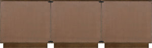 Meridian Furniture Navona Art Deco Oak Veneer Modular Buffet with Curved Doors for Dining Room Storage Brown 94.5 inches 77001Brown-T-3PC