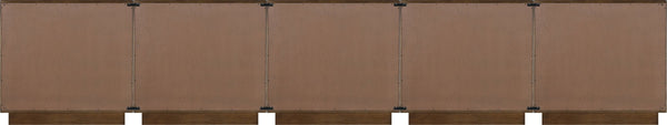 Meridian Furniture Navona Art Deco Oak Veneer Modular Buffet with Curved Doors for Dining Room Storage Brown 157.5 inches 77001Brown-T-5PC