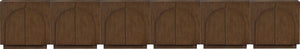 Meridian Furniture Navona Art Deco Oak Veneer Modular Buffet with Curved Doors for Dining Room Storage Brown 189 inches 77001Brown-T-6PC