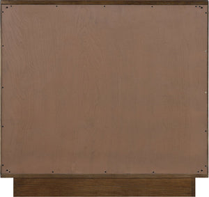 Meridian Furniture Navona Art Deco Oak Veneer Modular Buffet with Curved Doors for Dining Room Storage Brown 31.5 inches 77001Brown-T