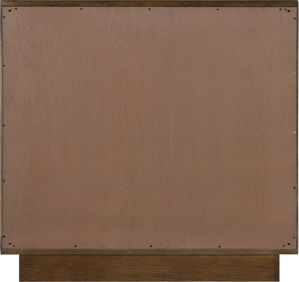 Meridian Furniture Navona Art Deco Oak Veneer Modular Buffet with Curved Doors for Dining Room Storage Brown 31.5 inches 77001Brown-T