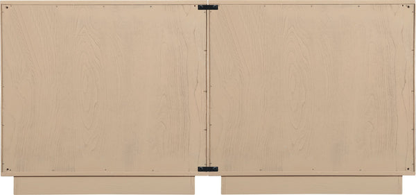Meridian Furniture Navona Art Deco Oak Veneer Modular Buffet with Curved Doors for Dining Room Storage Natural 63 inches 77001Natural-T-2PC