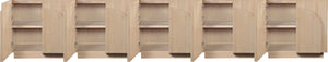 Meridian Furniture Navona Art Deco Oak Veneer Modular Buffet with Curved Doors for Dining Room Storage Natural 157.5 inches 77001Natural-T-5PC