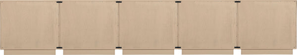 Meridian Furniture Navona Art Deco Oak Veneer Modular Buffet with Curved Doors for Dining Room Storage Natural 157.5 inches 77001Natural-T-5PC