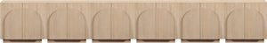 Meridian Furniture Navona Art Deco Oak Veneer Modular Buffet with Curved Doors for Dining Room Storage Natural 189 inches 77001Natural-T-6PC