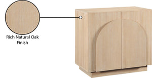 Meridian Furniture Navona Art Deco Oak Veneer Modular Buffet with Curved Doors for Dining Room Storage Natural 31.5 inches 77001Natural-T