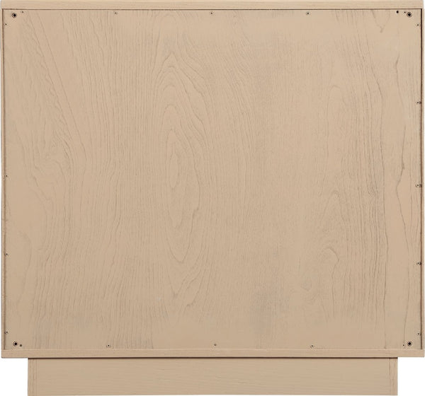 Meridian Furniture Navona Art Deco Oak Veneer Modular Buffet with Curved Doors for Dining Room Storage Natural 31.5 inches 77001Natural-T