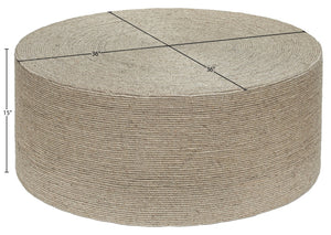Meridian Furniture Meadow Hand-wrapped Jute Round Coffee Table Artisan Coastal Boho Living Room Accent 77003Natural-CT