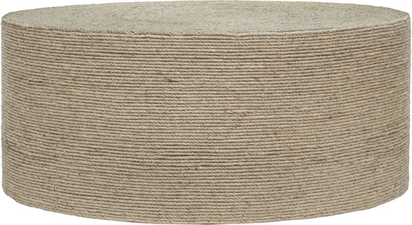 Meridian Furniture Meadow Hand-wrapped Jute Round Coffee Table Artisan Coastal Boho Living Room Accent 77003Natural-CT