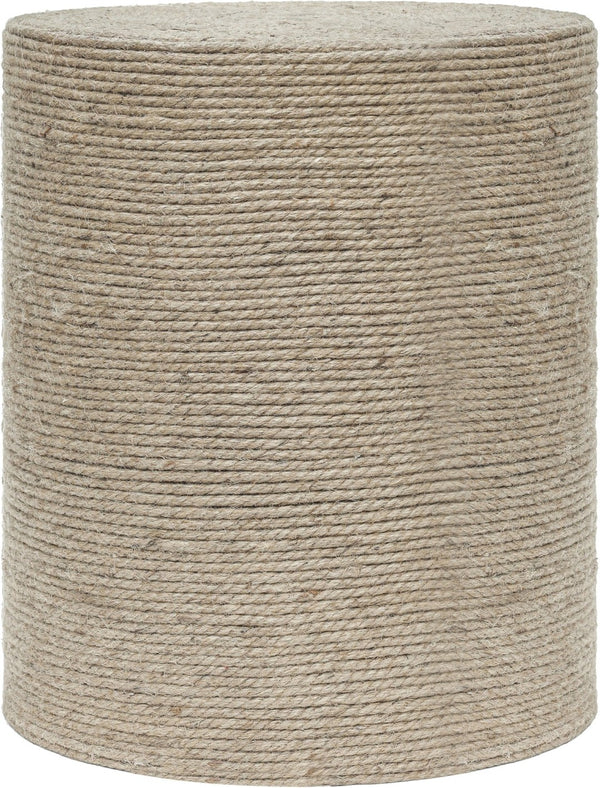 Meridian Furniture Meadow Hand-wrapped Jute Rope End Table with Iron Frame Coastal Boho Accent 77003Natural-ET