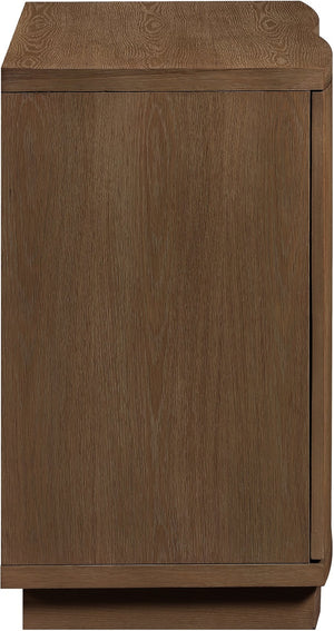 Meridian Furniture Aveline Fluted Oak Veneer Modular Buffet Sideboard with Curved Silhouette for Dining Rooms Brown 31.5" W (1pc) 77006Brown-T