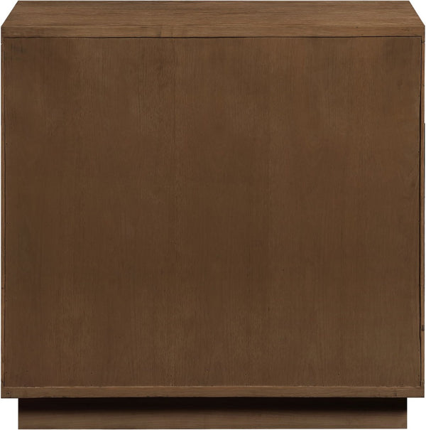 Meridian Furniture Aveline Fluted Oak Veneer Modular Buffet Sideboard with Curved Silhouette for Dining Rooms Brown 31.5" W (1pc) 77006Brown-T