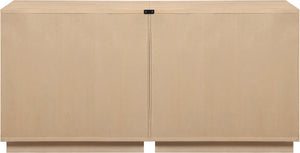 Meridian Furniture Aveline Fluted Oak Veneer Modular Buffet Sideboard with Curved Silhouette for Dining Rooms Natural 63" W (2pc) 77006Natural-T-2PC