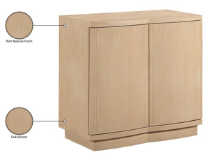 Meridian Furniture Aveline Fluted Oak Veneer Modular Buffet Sideboard with Curved Silhouette for Dining Rooms Natural 31.5" W (1pc) 77006Natural-T