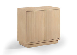 Meridian Furniture Aveline Fluted Oak Veneer Modular Buffet Sideboard with Curved Silhouette for Dining Rooms Natural 31.5" W (1pc) 77006Natural-T