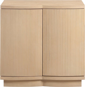 Meridian Furniture Aveline Fluted Oak Veneer Modular Buffet Sideboard with Curved Silhouette for Dining Rooms Natural 31.5" W (1pc) 77006Natural-T