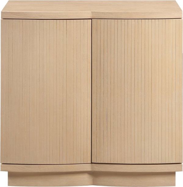 Meridian Furniture Aveline Fluted Oak Veneer Modular Buffet Sideboard with Curved Silhouette for Dining Rooms Natural 31.5" W (1pc) 77006Natural-T