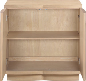 Meridian Furniture Aveline Fluted Oak Veneer Modular Buffet Sideboard with Curved Silhouette for Dining Rooms Natural 31.5" W (1pc) 77006Natural-T