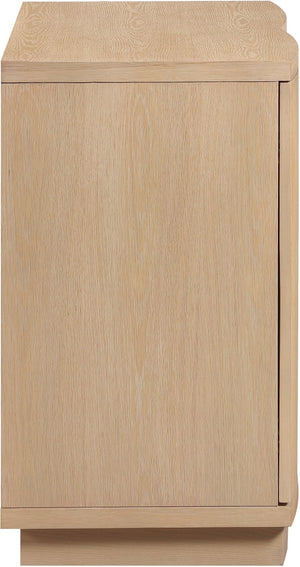 Meridian Furniture Aveline Fluted Oak Veneer Modular Buffet Sideboard with Curved Silhouette for Dining Rooms Natural 31.5" W (1pc) 77006Natural-T