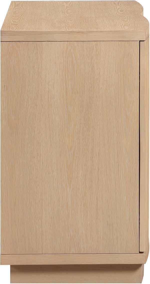 Meridian Furniture Aveline Fluted Oak Veneer Modular Buffet Sideboard with Curved Silhouette for Dining Rooms Natural 31.5" W (1pc) 77006Natural-T