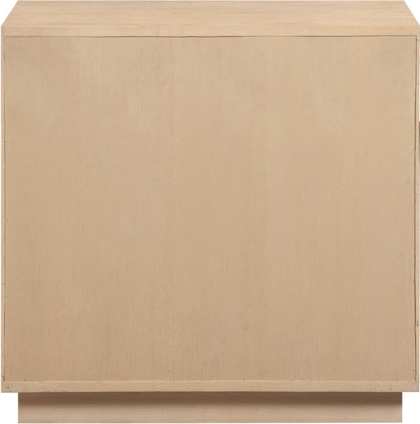 Meridian Furniture Aveline Fluted Oak Veneer Modular Buffet Sideboard with Curved Silhouette for Dining Rooms Natural 31.5" W (1pc) 77006Natural-T