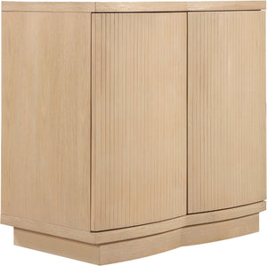 Meridian Furniture Aveline Fluted Oak Veneer Modular Buffet Sideboard with Curved Silhouette for Dining Rooms Natural 31.5" W (1pc) 77006Natural-T