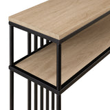 English Elm Walker Edison - Modern Minimalist Slatted-Metal Entry Table – Coastal Oak