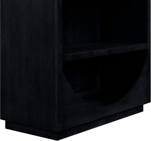 Meridian Furniture Hearth Solid Wood Arched Bookcase Five Open Tiers Sculptural Display for Home Office Storage Black 77024Black