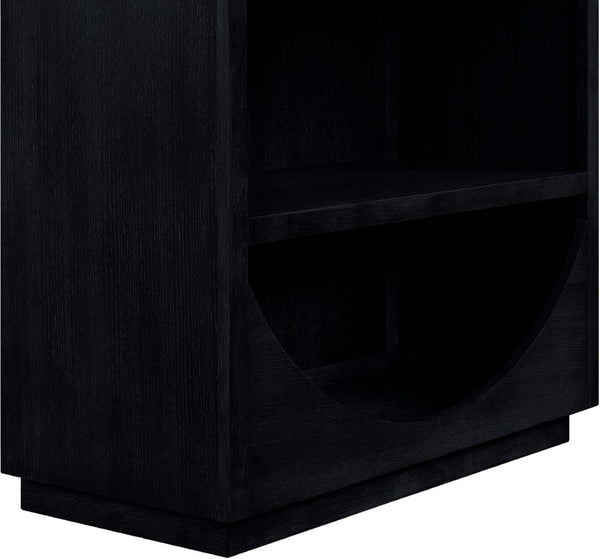 Meridian Furniture Hearth Solid Wood Arched Bookcase Five Open Tiers Sculptural Display for Home Office Storage Black 77024Black