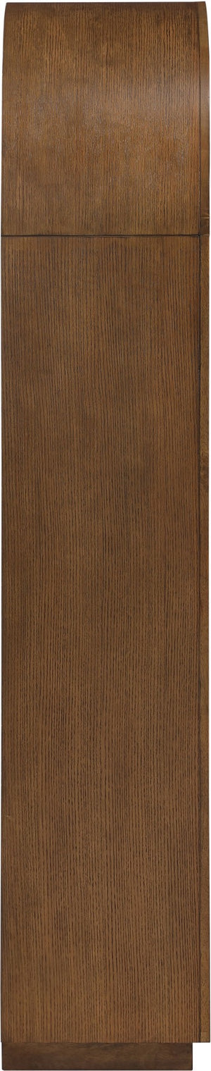 Meridian Furniture Hearth Solid Wood Arched Bookcase Five Open Tiers Sculptural Display for Home Office Storage Brown 77024Brown