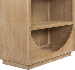 Meridian Furniture Hearth Solid Wood Arched Bookcase Five Open Tiers Sculptural Display for Home Office Storage Natural 77024Natural