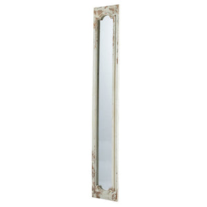 English Elm 11.8x1.6x69.3" Arched Leaning Floor Mirror Weathered Wood Frame Vintage Farmhouse W2078P492176