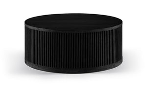 Meridian Furniture Madera Fluted Drum Round Oak Veneer Coffee Table with Caster Wheels for Bold Living Rooms Black 77031Black-CT