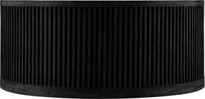 Meridian Furniture Madera Fluted Drum Round Oak Veneer Coffee Table with Caster Wheels for Bold Living Rooms Black 77031Black-CT