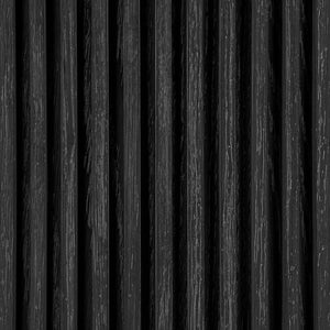 Meridian Furniture Madera Fluted Cylindrical Oak Veneer End Table with Art Deco Sculptural Style for Living Room Black 77031Black-ET