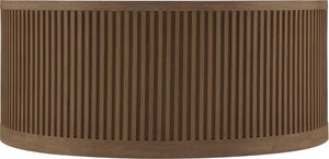 Meridian Furniture Madera Fluted Drum Round Oak Veneer Coffee Table with Caster Wheels for Bold Living Rooms Brown Walnut 77031Brown-CT