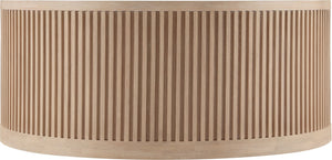 Meridian Furniture Madera Fluted Drum Round Oak Veneer Coffee Table with Caster Wheels for Bold Living Rooms Natural 77031Natural-CT