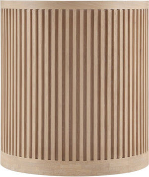 Meridian Furniture Madera Fluted Cylindrical Oak Veneer End Table with Art Deco Sculptural Style for Living Room Natural 77031Natural-ET