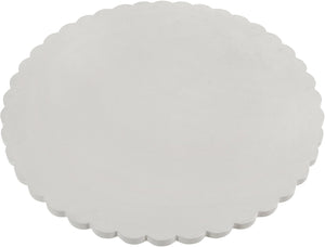 Meridian Furniture Petalia Round Concrete Dining Table Art Deco Sculptural Design for Indoor Outdoor Use Cream 54 inches 77032Cream-DT54