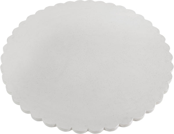 Meridian Furniture Petalia Round Concrete Dining Table Art Deco Sculptural Design for Indoor Outdoor Use Cream 60 inches 77032Cream-DT60