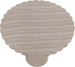 Meridian Furniture Petalia Round Concrete Dining Table Art Deco Sculptural Design for Indoor Outdoor Use Travertine 36 inches 77032Travertine-DT36
