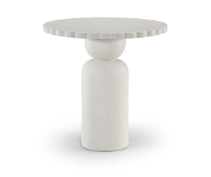 Meridian Furniture Petalia Art Deco Concrete Counter Height Table for Indoor Outdoor Dining and Entertaining Cream 77033Cream-T